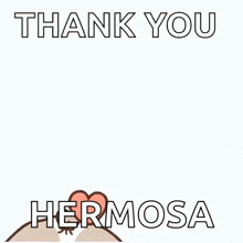 a hamster is surrounded by hearts and the words `` thank you hermosa '' .