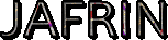 the name jafrin is written in black letters