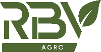 a green logo for rbv agro with a leaf