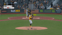 a baseball game is being played in a stadium sponsored by sheetz and bet365