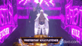 a wrestler named protostar is walking out of the ring