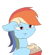 mlp popcorn eat food hungry