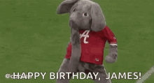 Happy Birthday James Elephant Mascot GIF - Happy Birthday James Elephant Mascot Alabama GIFs