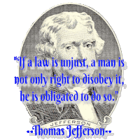 a portrait of thomas jefferson with a quote on it