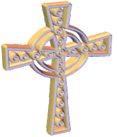 a cross with a circle in the middle and circles around it
