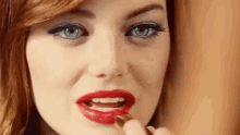 Emma Stone Red Lips GIF - Red Lipstick Red Lips Ginger GIFs