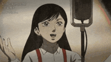 a cartoon girl singing into a microphone with the name kono kimochi on the bottom right