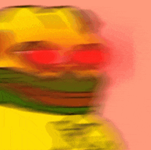 a blurry picture of a cartoon character wearing red sunglasses .