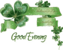 Good Evening St Patricks Day GIF - Good Evening St Patricks Day Clover Leaf GIFs