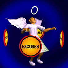 Excuses Excuses Angel GIF - Excuses Excuses Angel Bouncing Halo GIFs