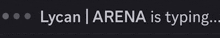 a black background with white letters that say lycan arena is typing