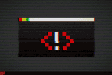 a black screen with a red and white exclamation point