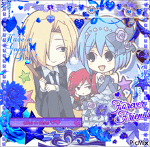 a picture of anime characters with the words have a good day forever friends on the bottom