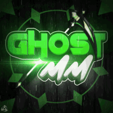 a green logo for ghost team with a sword in the middle