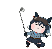 a cartoon of a girl taking a selfie with a phone