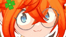 a close up of a cartoon character wearing glasses