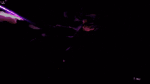 a girl with purple hair and a purple light behind her