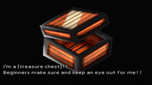 an open treasure chest with the words beginners make sure and keep an eye out for me written below it