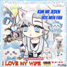 a picture of a girl with the words i love my wife on the bottom