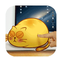 Cat Poke Sticker - Cat Poke Fat Stickers