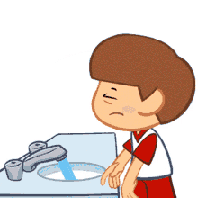 wash face clean splash rinse morning routine