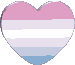 Bigender Pride Sticker - Bigender Pride Heart Stickers