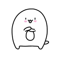 a black and white drawing of a cartoon character with a pink face