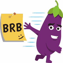 brb eggplant life joypixels eggplant ill be back