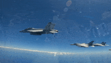F-18 Super Hornet And F-16 Viper Formation Usn GIF