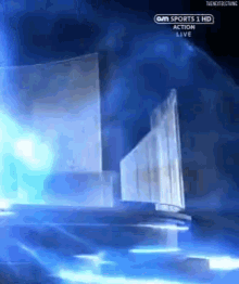 a tv screen shows a sports 1 hd action live broadcast