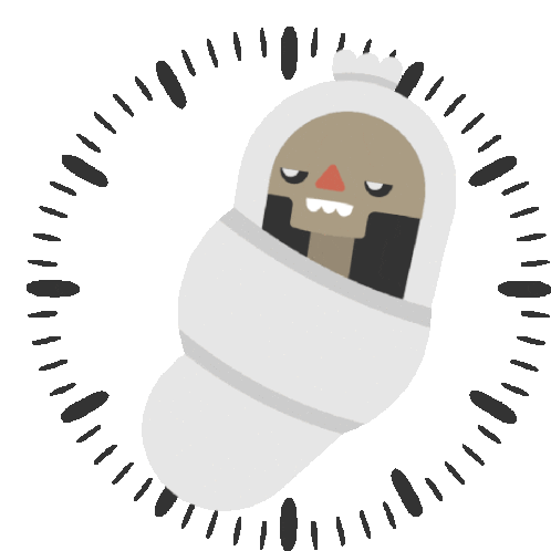 Pocong Is So Bored That He Is A Loading Screen Sticker - Poci And Kunti Clock Time Stickers