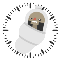 Pocong Is So Bored That He Is A Loading Screen Sticker - Poci And Kunti Clock Time Stickers