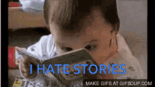 i hate stories baby reading cute