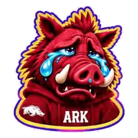 a cartoon illustration of a boar with tears running down its face .
