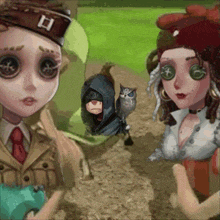 a group of anime characters are standing next to each other in a video game .