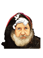 a bearded man with a bandage on his head