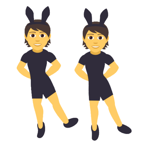 People With Bunny Ears Joypixels Sticker - People With Bunny Ears Joypixels Bunny Ears Stickers