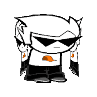 a cartoon character with sunglasses and a hat on his chest .
