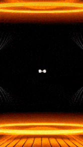 a black background with a yellow border and a white butterfly on it .