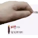 a close up of a person 's hand holding a piece of paper with the word oen on it