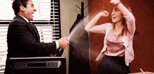 Champagne Shower - The Office GIF - The Office Comedy Television GIFs