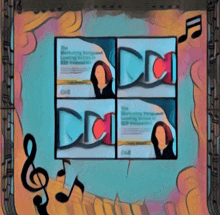 a cartoon drawing of a woman with a cdi logo
