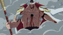 a cartoon of a man with blood coming out of his chest holding a stick