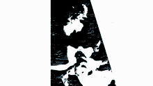 a close up of a person 's face with a black background and a few lines coming out of it