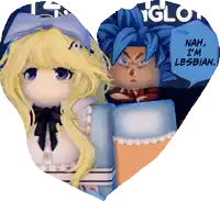 nah i 'm lesbian is written on a speech bubble next to a girl