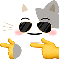 a cat wearing sunglasses is pointing at itself
