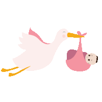 Stork Baby Sticker