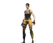 a woman in a military uniform is dancing in front of a white background