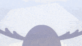 a close up of a person 's head with a shadow of antlers