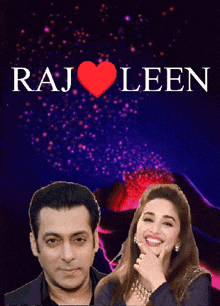 a poster for raj leen with a man and a woman on it